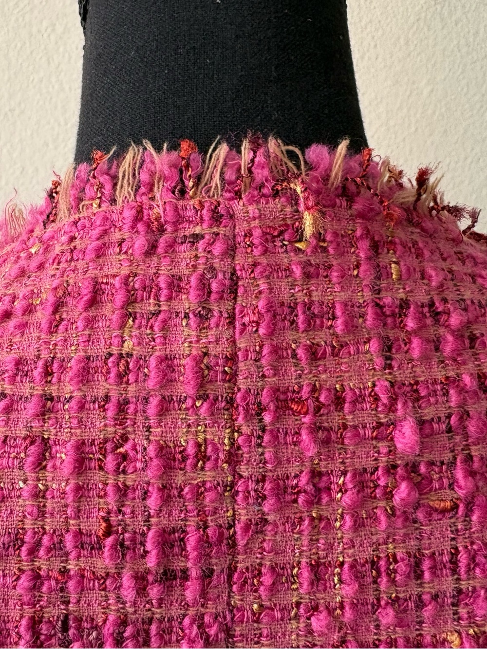Vintage Rickie Freeman Teri Jon Pink Boucle Tweed Skirt Suit Emboidered Trim 2/4 - Picture 9 of 15